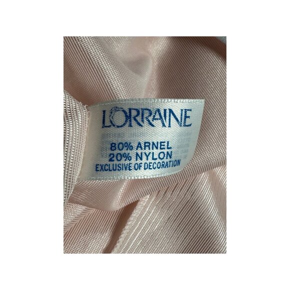 Vintage Lorraine Peignoir Set | Blush Pink Satin Nightgown & Robe | 1980s Embroi - Picture 8 of 10